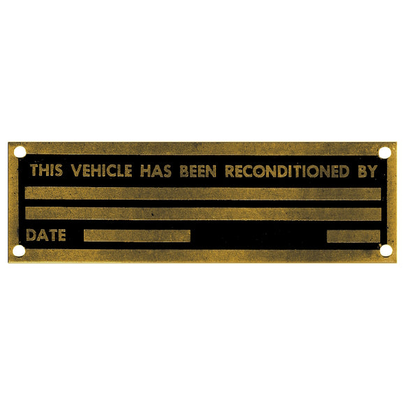 Data Plate #56 - New Military Vehicle Rebuild Plate