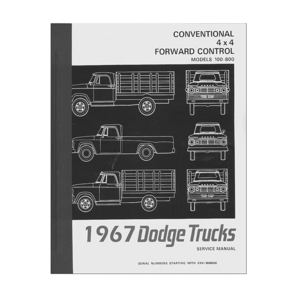 New 1967 Service Manual - Models 100-800 Conventional 4x4 Forward Control - RBK-509