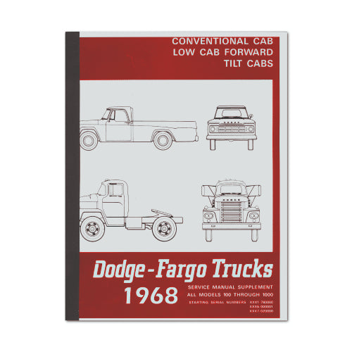 New 1968 Service Manual Supplement  -  Dodge-Fargo Trucks 100-1000 models - RBK-510