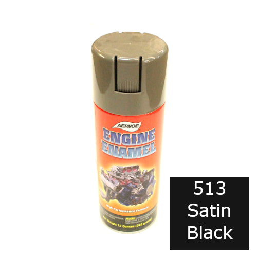 High Performance Engine Enamel 12 oz Spray Paint Can - Satin Black - #513