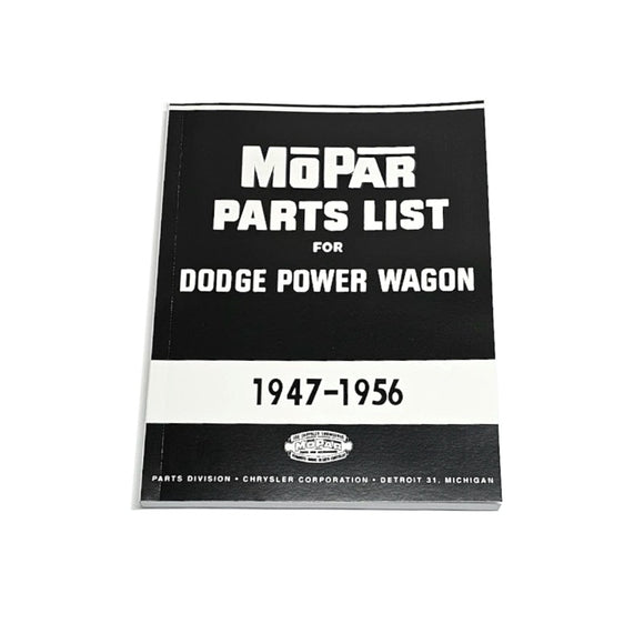 Mopar Parts List for Dodge Power Wagon 1947-1956 - RBK-381