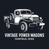 New Vintage Power Wagons Stainless Steel Mug – Black Finish, White Print - 14oz - PWM-2025-BW