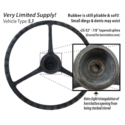 NOS M37 Black Rubber Steering Wheel - CC1269579-NOS